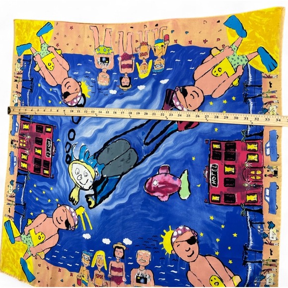 Vintage Escada Silk Scarf Beach Scuba Ocean - Picture 11 of 11